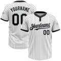 Custom White Black Pinstripe Gray Two-Button Unisex Softball Jersey