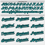 Custom White Black Pinstripe Teal Two-Button Unisex Softball Jersey