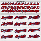 Custom White Navy Pinstripe Red Two-Button Unisex Softball Jersey