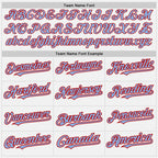 Custom White Red Pinstripe Light Blue Two-Button Unisex Softball Jersey