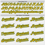 Custom White Green Pinstripe Gold Two-Button Unisex Softball Jersey