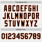 Custom White Orange Pinstripe Black Two-Button Unisex Softball Jersey