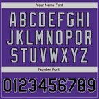 Custom Purple Black Pinstripe Gray Two-Button Unisex Softball Jersey