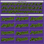 Custom Purple Black Pinstripe Neon Green Two-Button Unisex Softball Jersey