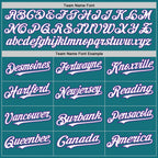 Custom Teal Purple Pinstripe White Two-Button Unisex Softball Jersey