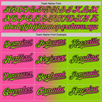 Custom Neon Green Pink-Black Gradient Fashion Two-Button Unisex Softball Jersey