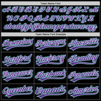 Custom Black Teal-Purple Two-Button Unisex Softball Jersey