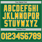 Custom Kelly Green Gold-White Two-Button Unisex Softball Jersey