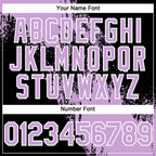 Custom Light Purple Black-White 3D Pattern Abstract Brush Stroke Two-Button Unisex Softball Jersey
