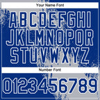 Custom Gray Royal-White 3D Pattern Abstract Brush Stroke Two-Button Unisex Softball Jersey