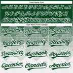 Custom Green White 3D Gradient Square Shape Two-Button Unisex Softball Jersey