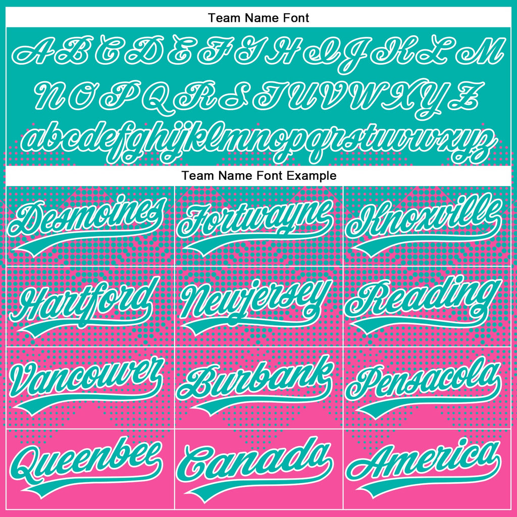 Custom Aqua Pink-White 3D Gradient Square Shape Two-Button Unisex Softball Jersey