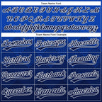 Custom Thunder Blue Navy-White 3D Gradient Square Shape Two-Button Unisex Softball Jersey