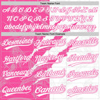 Custom Graffiti Pattern White-Pink 3D Scratch Two-Button Unisex Softball Jersey