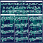 Custom Navy Teal-White Dripping Splatter Paint Two-Button Unisex Softball Jersey