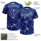 Custom Royal White  Abstract Network Two-Button Unisex Softball Jersey