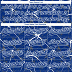 Custom Royal White  Abstract Network Two-Button Unisex Softball Jersey