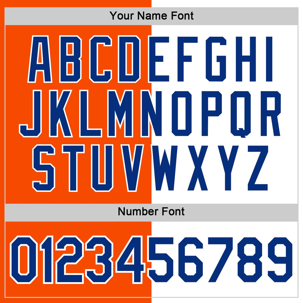 Custom Orange Royal-White Split Fashion Performance T-Shirt