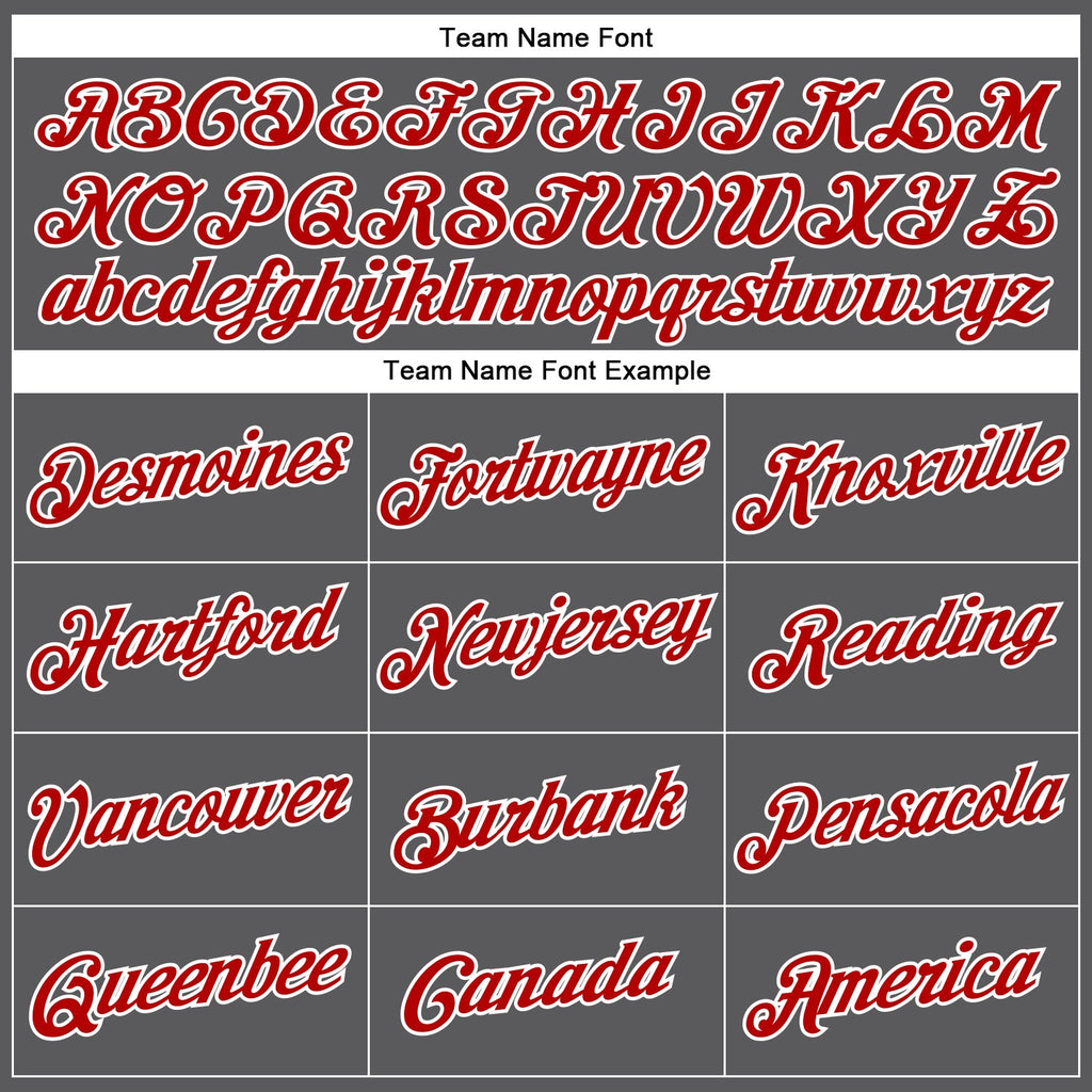 Custom Steel Gray Red-White Performance T-Shirt