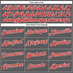 Custom Steel Gray Red-White Performance T-Shirt