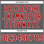 Custom Steel Gray Red-White Performance T-Shirt