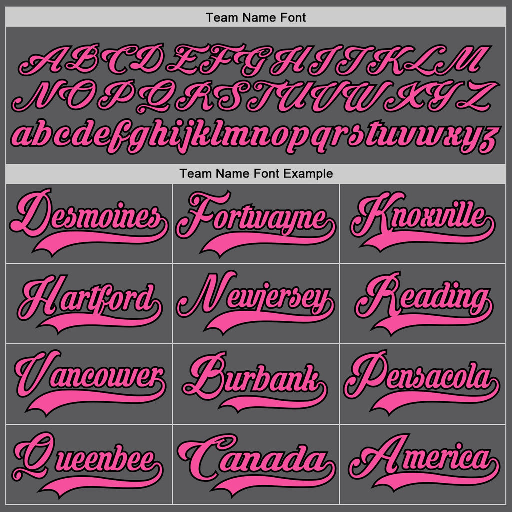 Custom Steel Gray Pink-Black Hockey Lace Neck Jersey