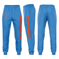Custom Powder Blue Orange Fleece Jogger Sweatpants