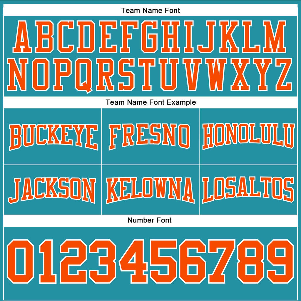 Custom Stitched Teal Orange-White Football Pullover Sweatshirt Hoodie
