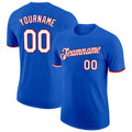 Custom Thunder Blue White-Red Performance T-Shirt