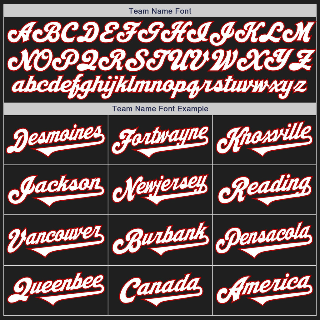 Custom Black White-Red Authentic Two Tone Baseball Jersey