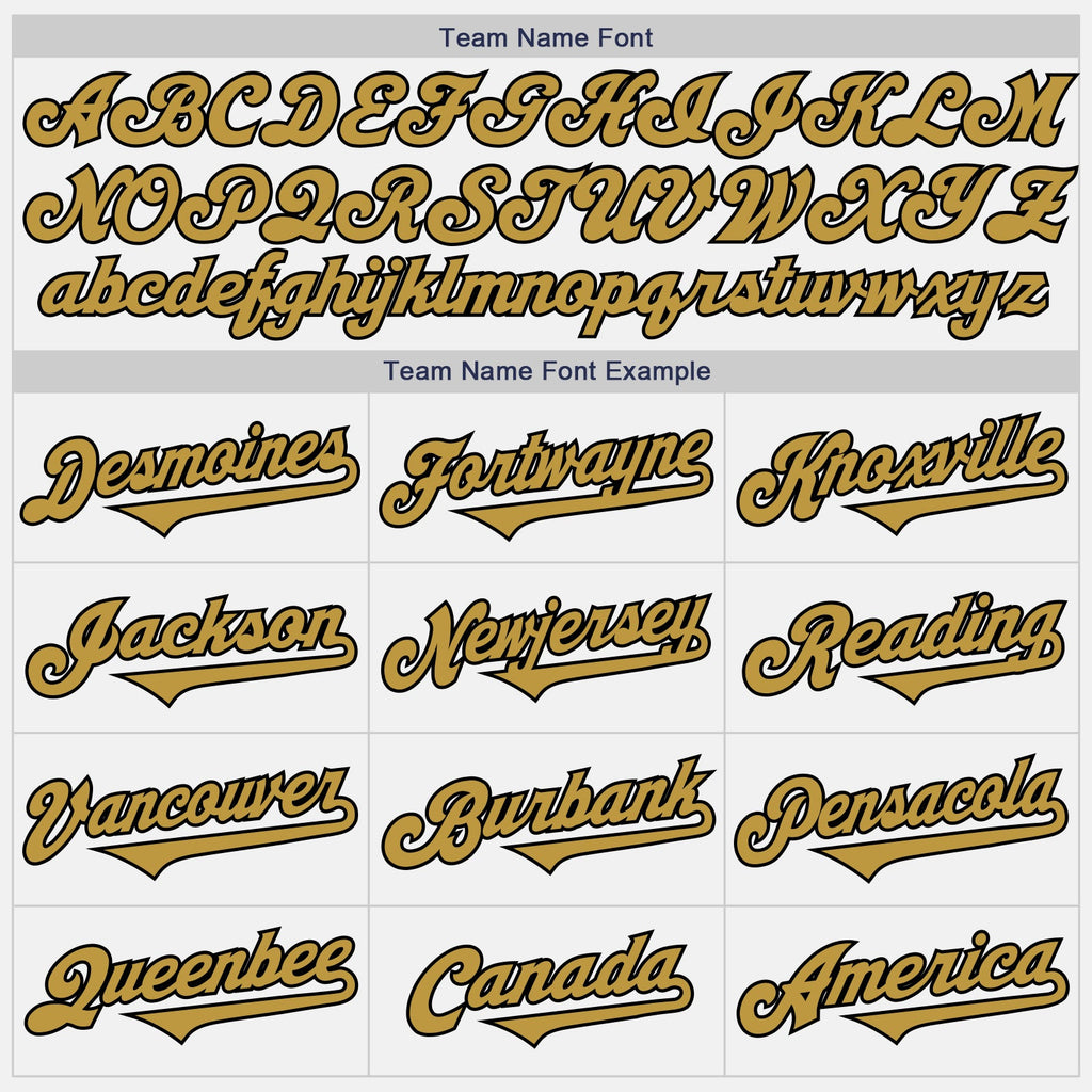 Custom White Old Gold-Black Authentic Two Tone Baseball Jersey