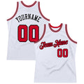 Custom White Red-Black Authentic Throwback Basketball Jersey