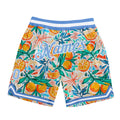 Custom White Light Blue-White 3D Pattern Design Oranges Authentic Basketball Shorts