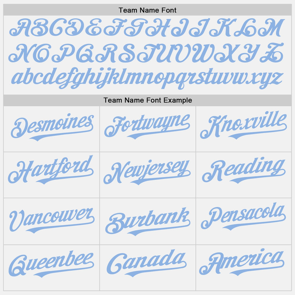 Custom White Light Blue Authentic Baseball Jersey