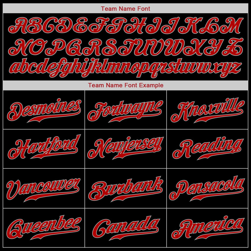 Custom Black Red-Gray Authentic Baseball Jersey