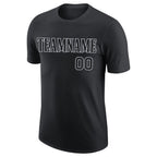 Custom Black Black-Gray Performance T-Shirt