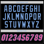 Custom Black Pink-Light Blue Performance T-Shirt