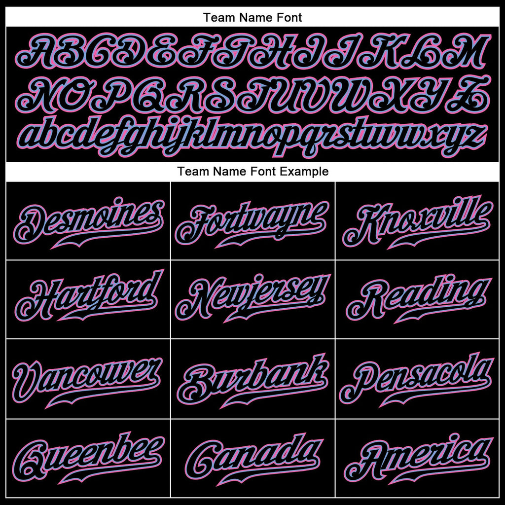 Custom Black Black-Pink Authentic Baseball Jersey