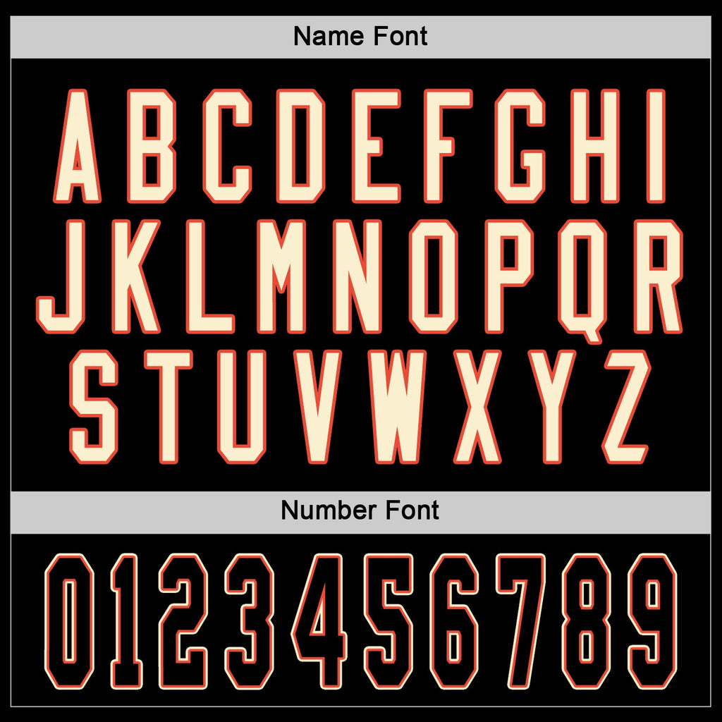Custom Black Black-Orange Hockey Jersey