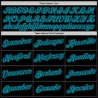 Custom Black Teal-Black Performance T-Shirt