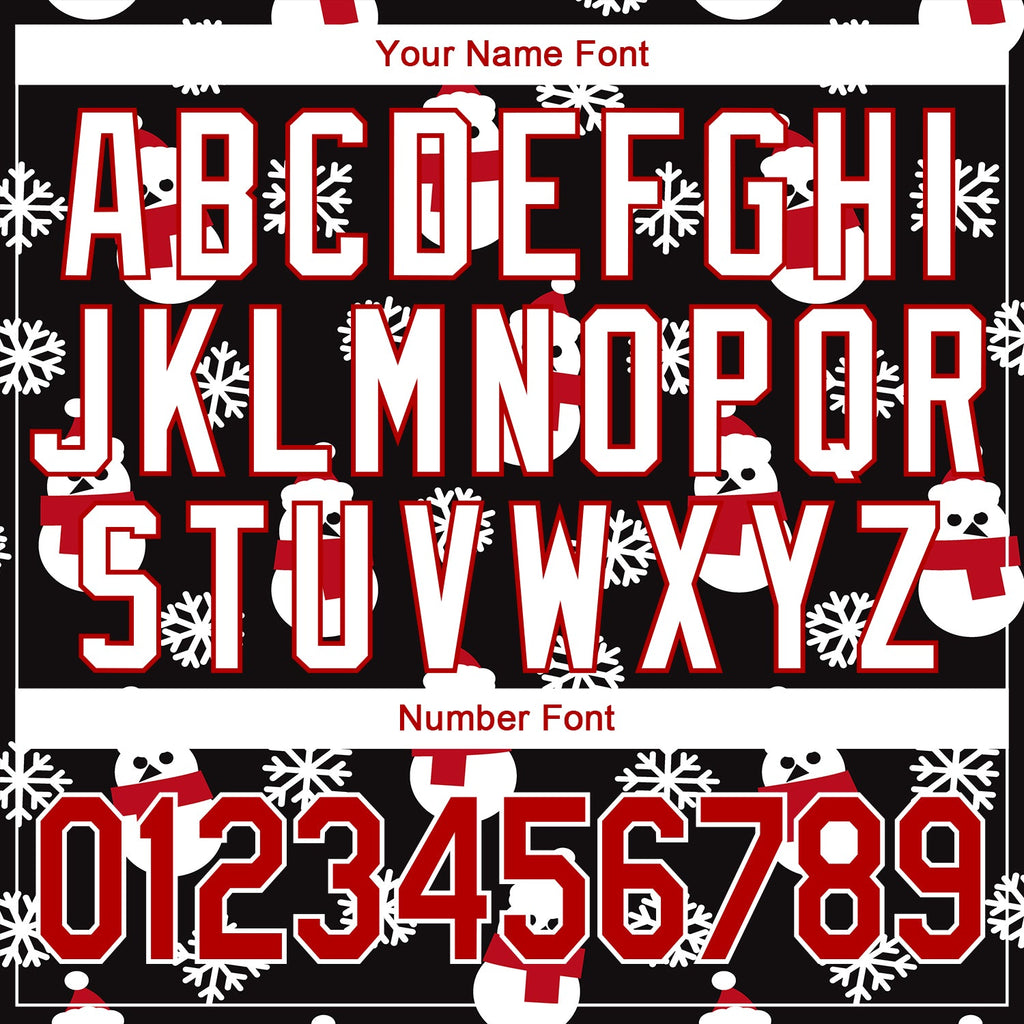 Custom Black Red-White Christmas 3D Performance T-Shirt