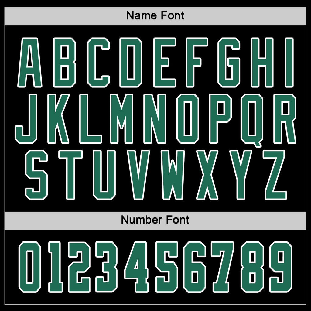 Custom Black Kelly Green-White Hockey Jersey