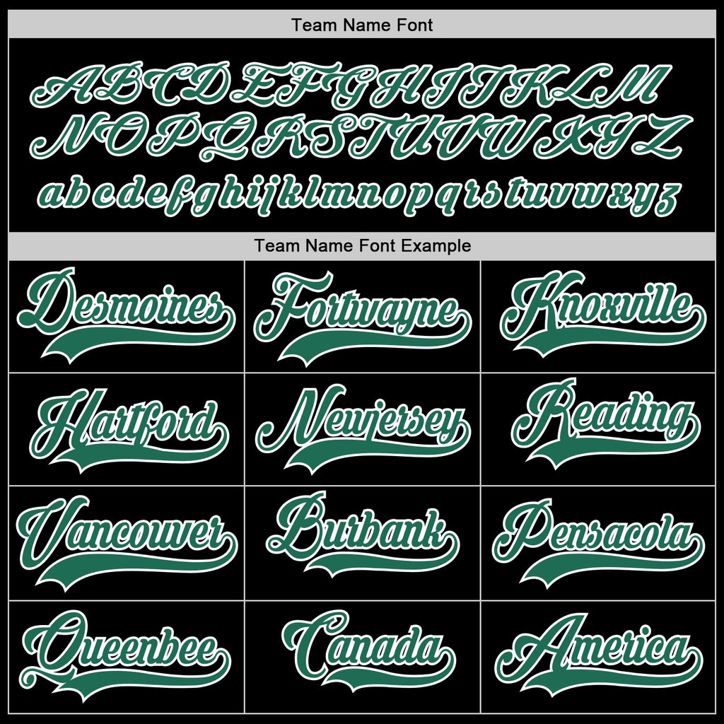 Custom Black Kelly Green-White Hockey Jersey