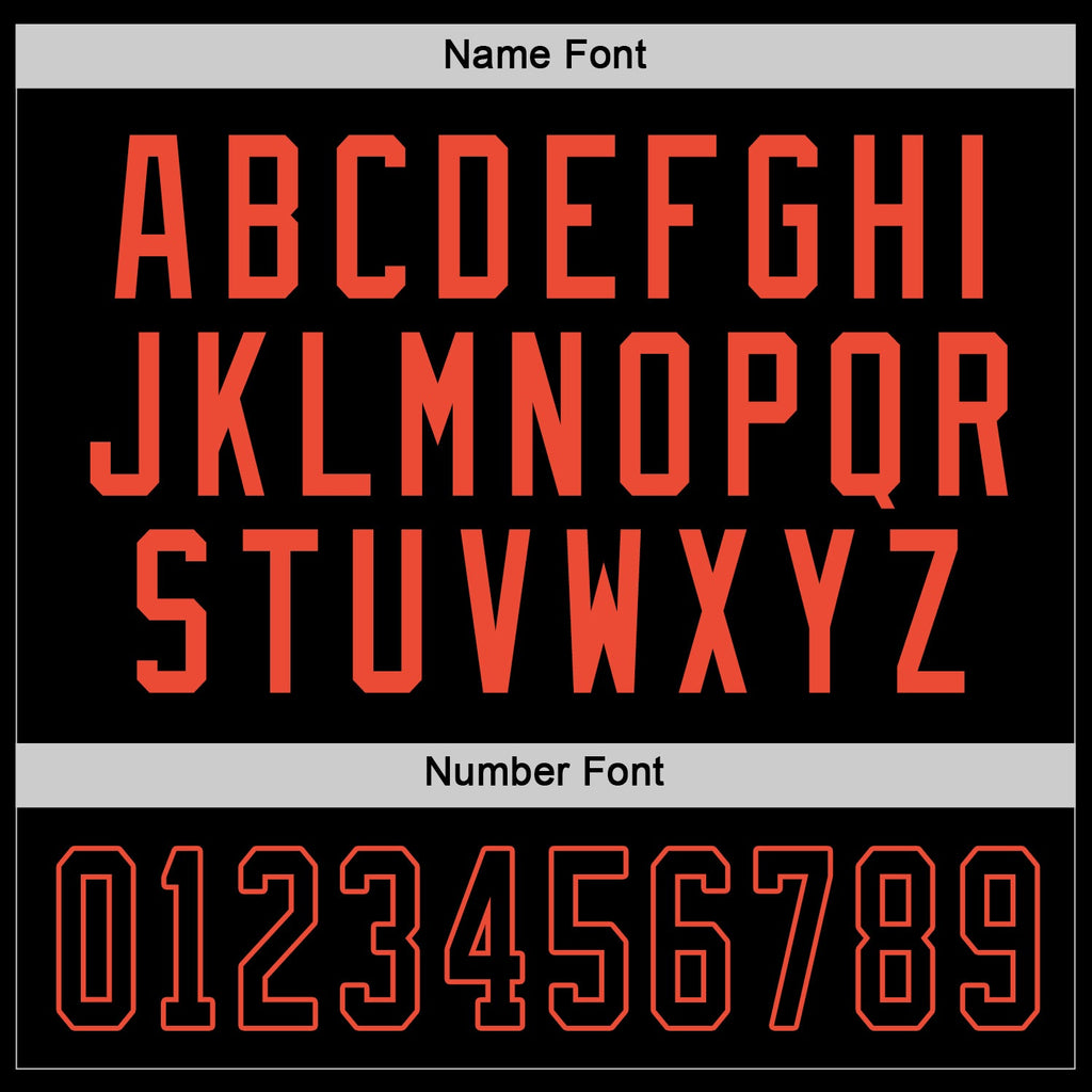 Custom Black Black-Orange Hockey Jersey