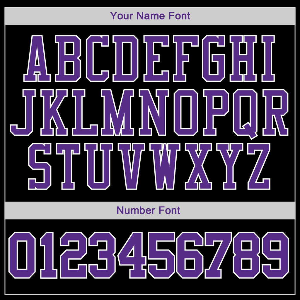 Custom Stitched Black Purple-White Sports Pullover Sweatshirt Hoodie