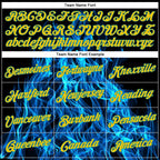 Custom Black Gold-Aqua 3D Pattern Design Flame Performance T-Shirt