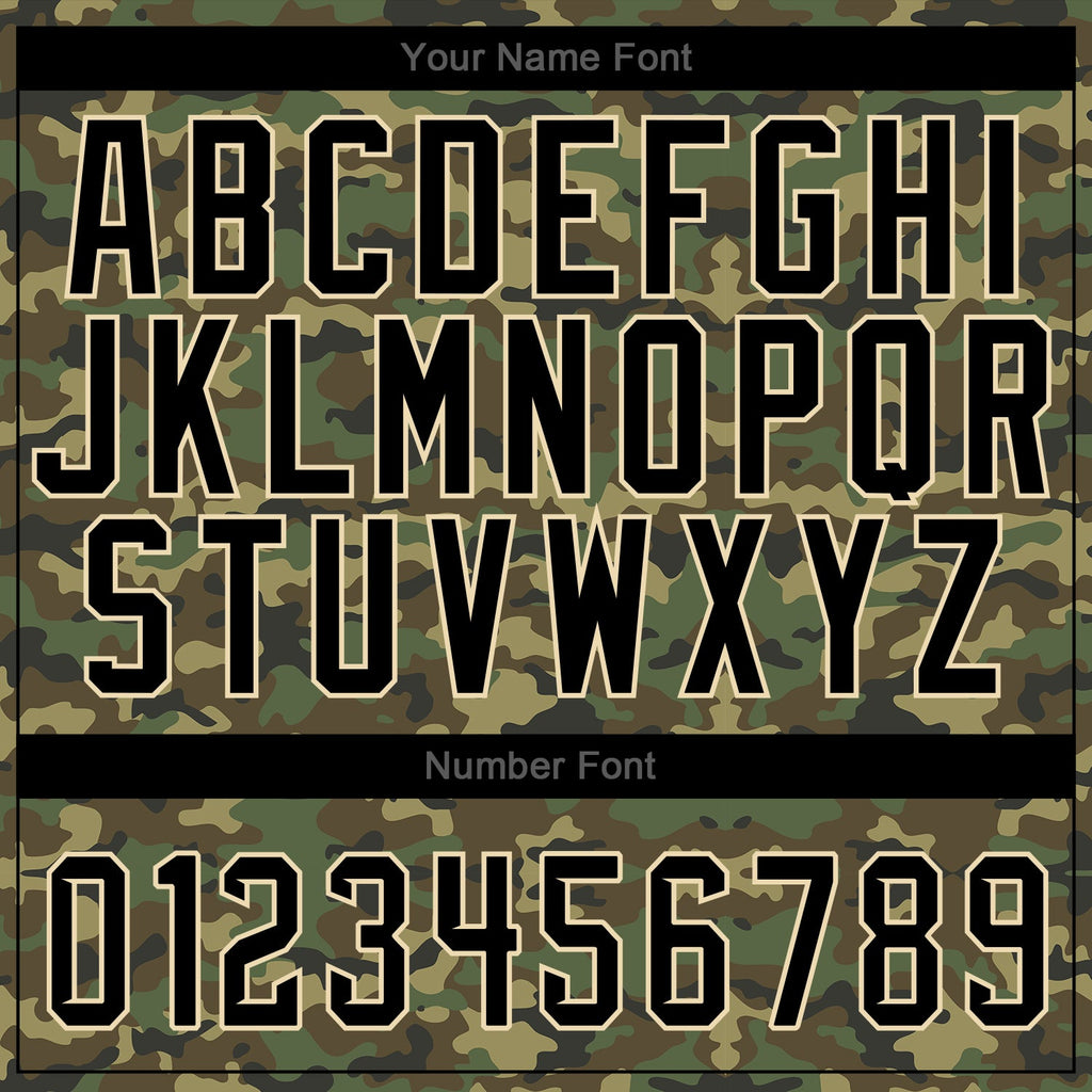 Custom Camo Black-City Cream Authentic Salute To Service Baseball Jersey