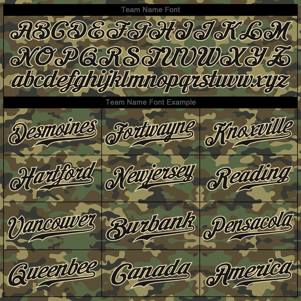 Custom Stitched Camo Black-Cream Sports Pullover Sweatshirt Salute To Service Hoodie
