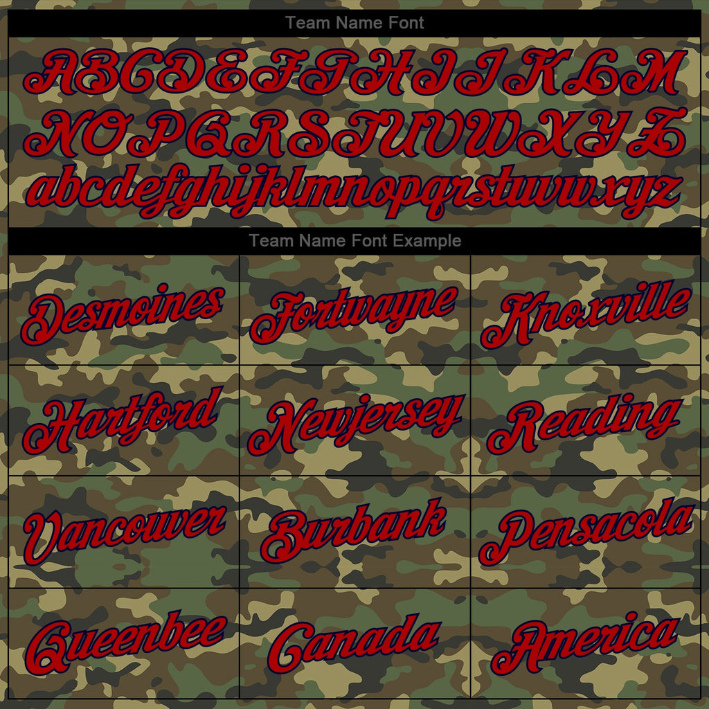 Custom Stitched Camo Red-Navy Sports Pullover Sweatshirt Salute To Service Hoodie