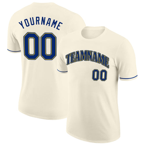 Custom Cream Royal-Gold Performance T-Shirt